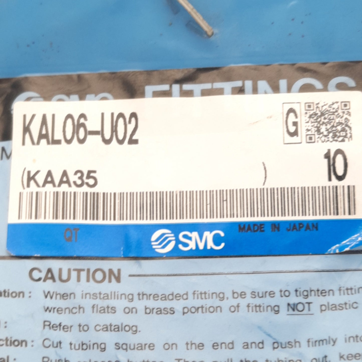 New Lot of 10 SMC KAL06-U02 Male Elbow Fitting, 6mm OD Tube, Uni 1/4in, 1MPa Max