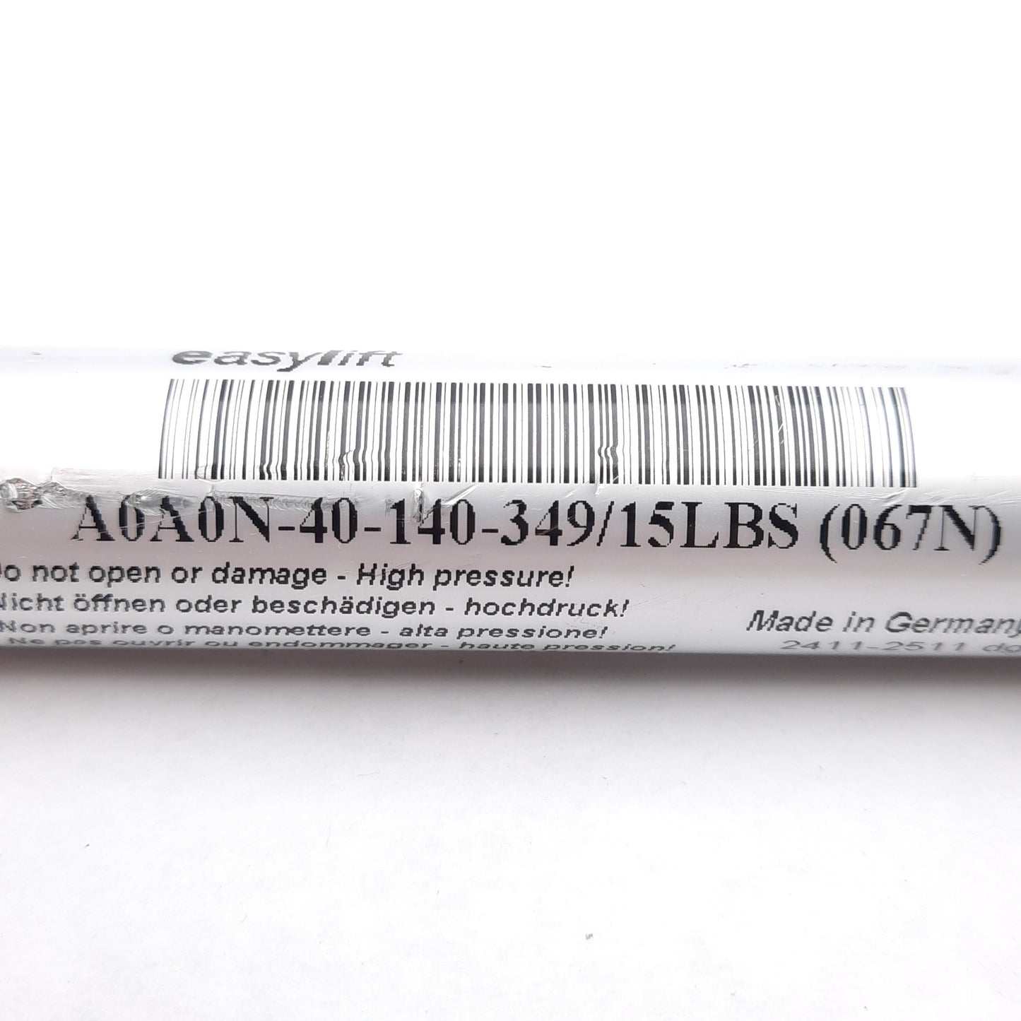 Used Bansbach A0A0N-40-140-349/15lbs Easylift Gas Spring, 6in Stroke, 15lbs Force