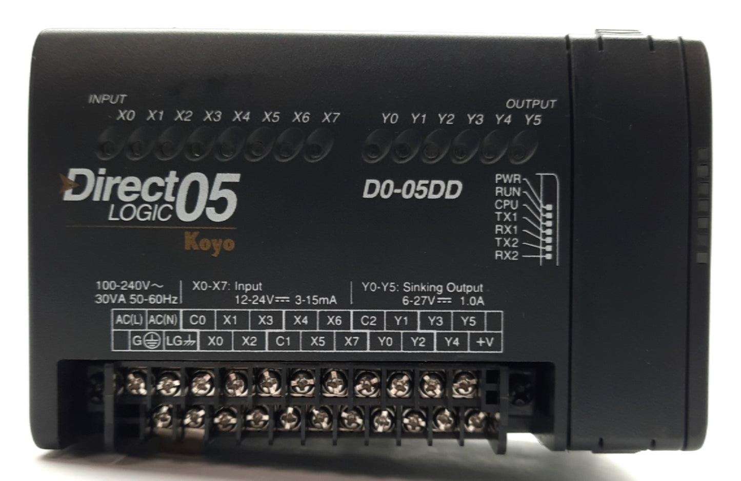 Used Koyo D0-05DD DirectLOGIC 05 PLC, 6k Words, 8 In 6 Out, 95-240VAC