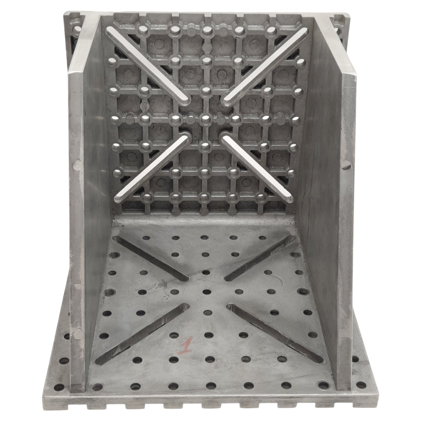 Used Isel 209110 0022 WV 3 Cast Aluminum Right Angle Machining Plate, 221x221x199mm
