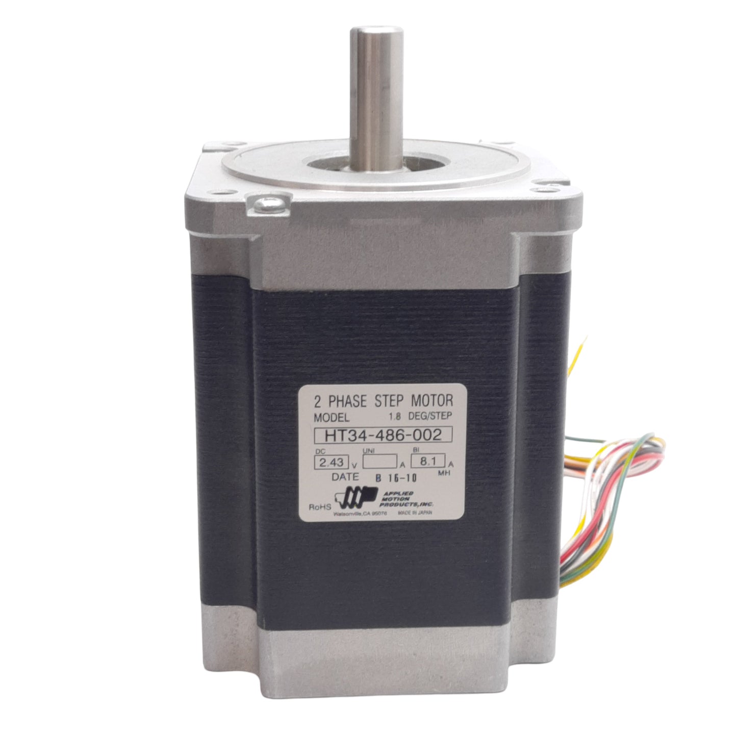 New – Open box Applied Motion HT34-486-002 Stepper Motor, 2-Phase, 1.8°/Step, 2.43VDC, NEMA 34