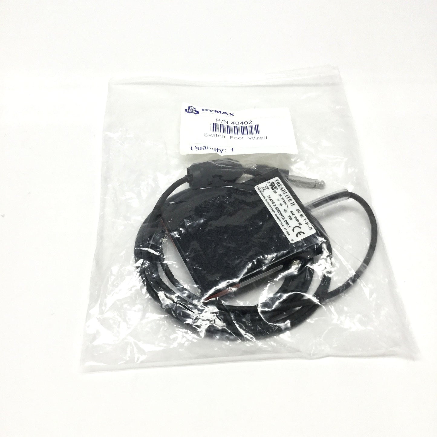 New Dymax 40402 Foot Switch Pedal, 30VAC 3A, SPDT, 1/4" Phone Plug Treadlite T-91-PS