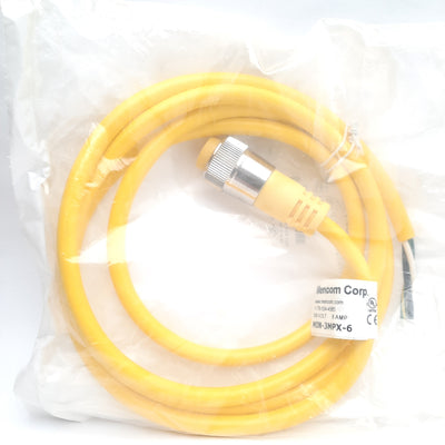New Mencom MIN-3MPX-6 Cordset, Single Ended 3 pin Straight Male, MIN Size I, 7/8-16
