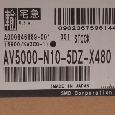 New SMC AV5000-N10-5DZ-X480 Soft Start-Up Valve, 0.2-1.0MPa, 1in NPT, 24VDC Coil