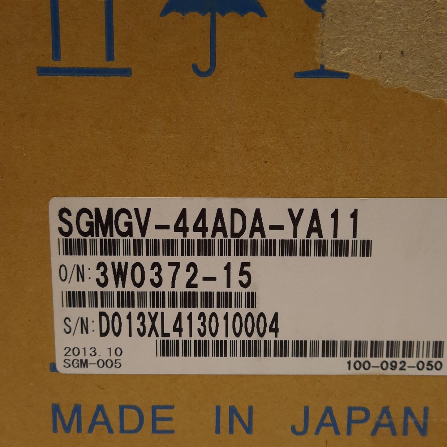 New Yaskawa SGMGV-44ADA-YA11 Servo Motor, 200VAC, 4.4kW, 1500RPM, ø35mm Shaft