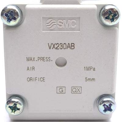 New – Open box SMC VX230AB Solenoid Valve, Rc1/4, 100VAC, N.C., ø5mm Orifice, 1MPa Max