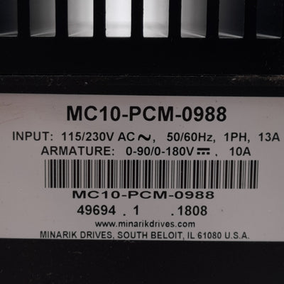 New Minarik MC10-PCM-0988 DC Motor Control, 115/230VAC Input, 0-90/0-180VDC Output