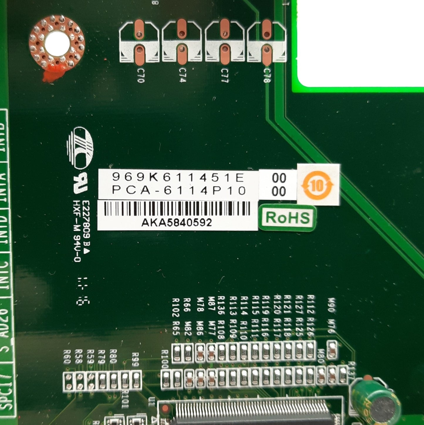 Used Advantech PCA-6114P10 Computer Backplane 2x PICMG 10x PCI 2x ISA 20-Pin ATX/AT