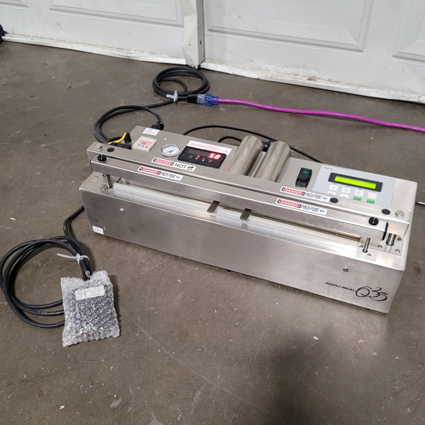 Used Accu-Seal 635HP-2B5G Validatable Medical Gas-Vacuum Sealer 19" x 3/8" 120VAC 15A