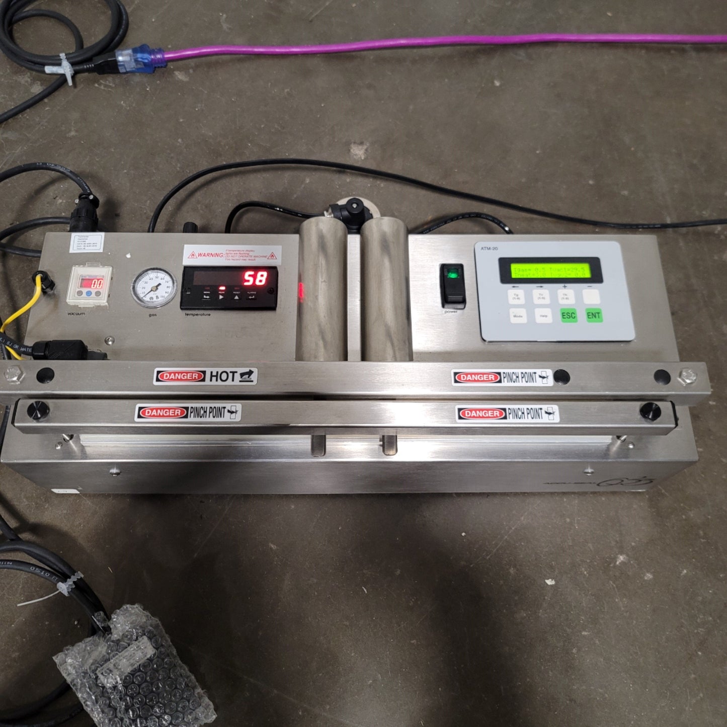 Used Accu-Seal 635HP-2B5G Validatable Medical Gas-Vacuum Sealer 19" x 3/8" 120VAC 15A