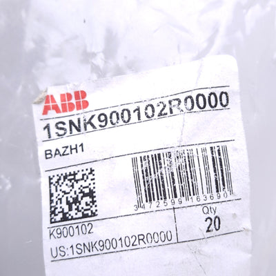 New Lot of 20 ABB 1SNK900102R0000 BAZH1 Terminal Block End Stop, 1-Level, DIN Rail