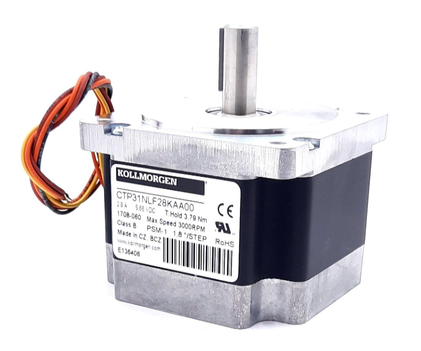 New – Open box Kollmorgen CTP31NLF28KAA00 Stepper Motor 1 Stack 4 Wire 3000rpm 2.8A 5.66VDC