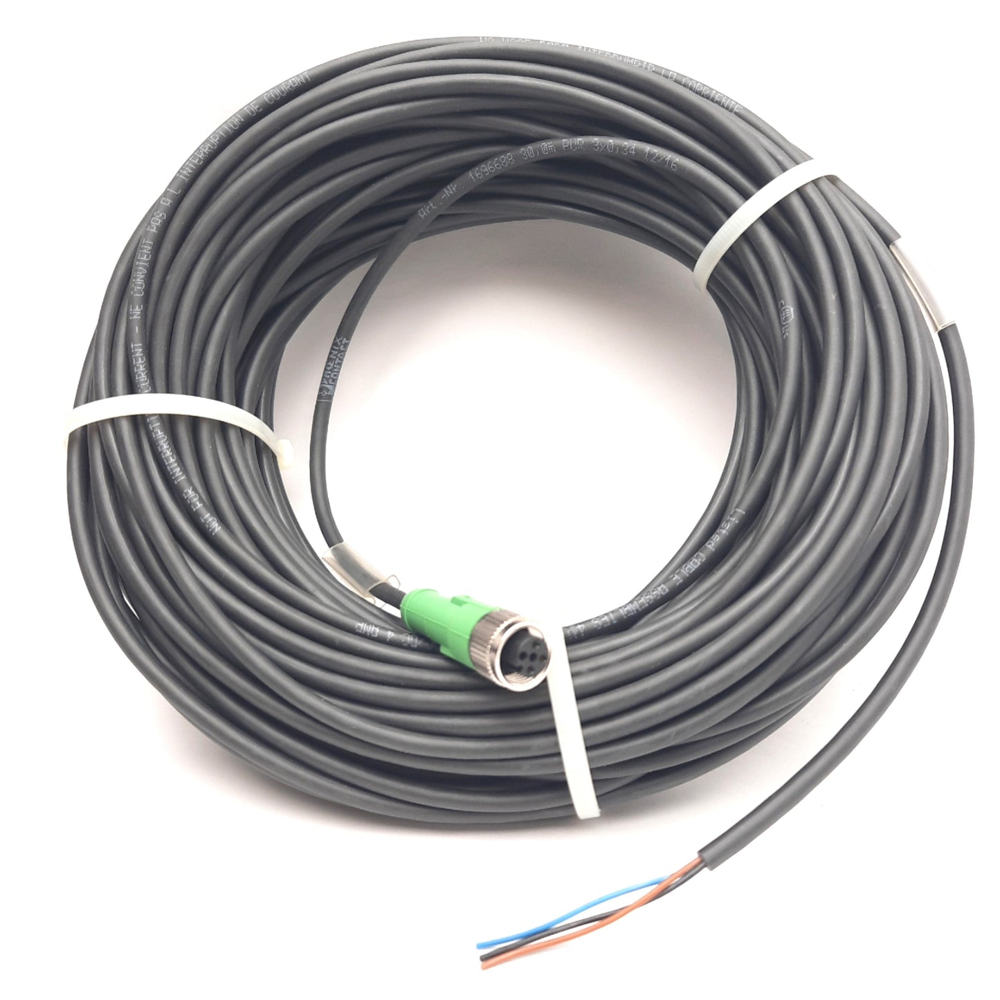 New Phoenix Contact 1696688 Sensor Actuator Cable, M12 3-Pin to Flying Leads, 95ft