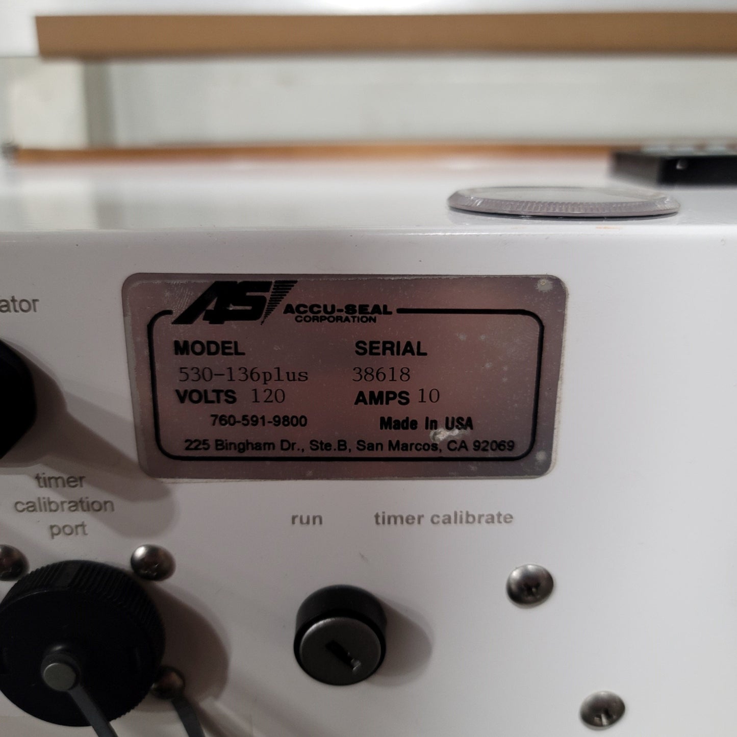 Used Accu-Seal 530-136plus Validatable Medical Impulse Heat Sealer 15" x 1/4" 120VAC