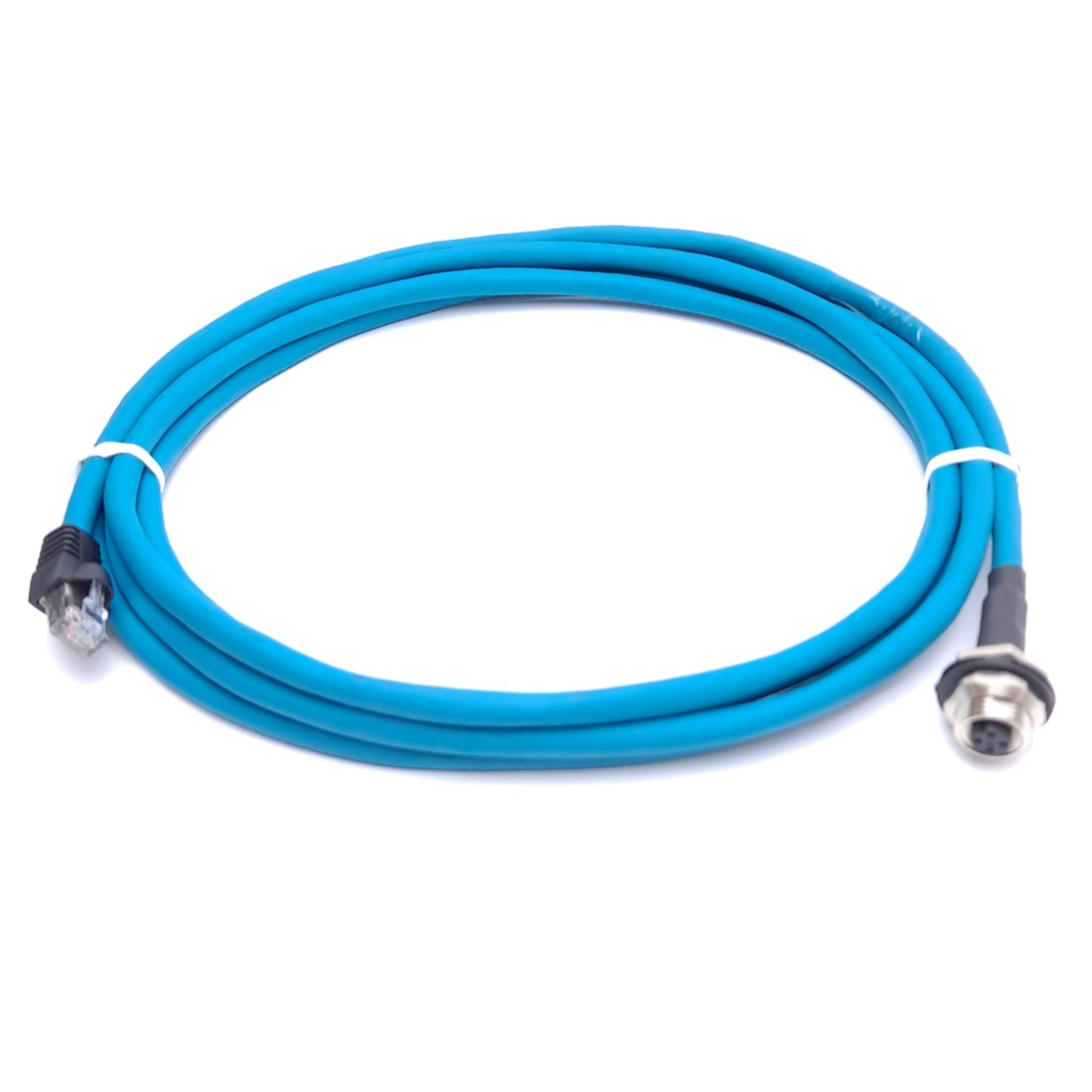 New – Open box Lumberg Automation 0985 YM57530 104/3M Cordset, RJ45 to M12 4-Pin Female, 3m