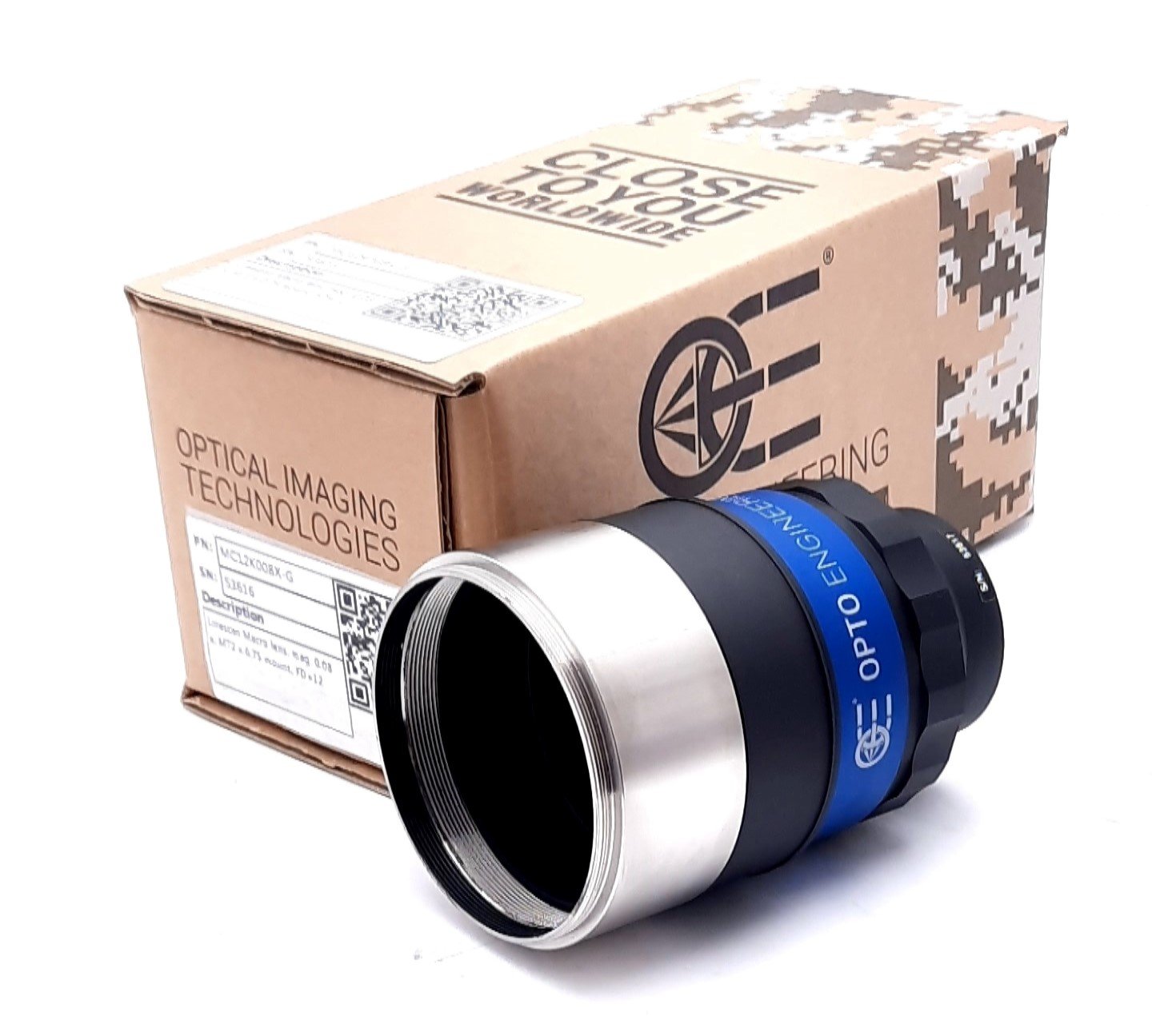 New Opto MC12K008X-G Macro Lens for Line Scan Cameras F Mount 0.083 62.4mm