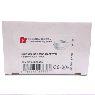 New Federal Signal SLMBW-012-024GY StreamLine Modular Base, Wall Mount, 12-24VAC/DC