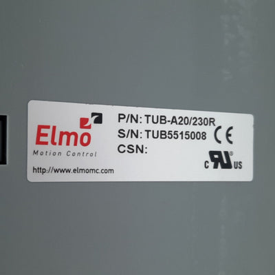 New Elmo Drives TUB-A20/230R SimplIQ Servo Drive, 12-20A Output, 60-270/140-505VAC