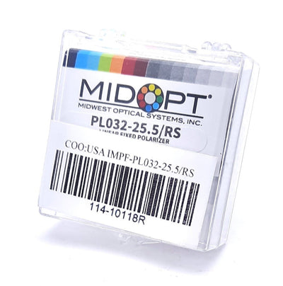 New Midopt PL032-25.5/RS Linear Fixed Polarizer M25.5 x 0.5, 400 to 700nm, 3000:1