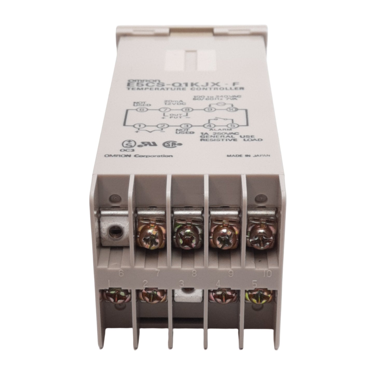 Used Omron E5CS-Q1KJX-F Temperature Controller, 100-240VAC, T/C Input, 1/16 DIN