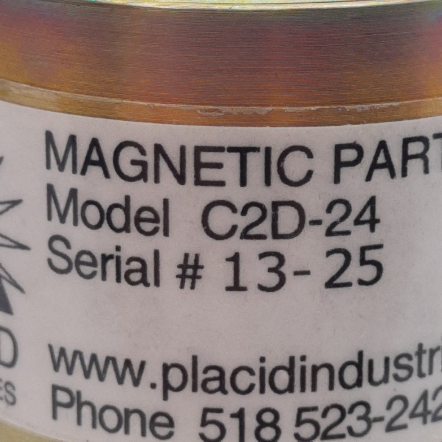 Used Placid Industries C2D-24 Magnetic Particle Clutch 0.1-5oz-in 2000RPM 24VDC Coil