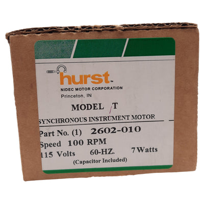 New Hurst 2602-010 Model T Synchronous Motor 115VAC, 7W, 100RPM, 19.75oz-in, NEMA 23