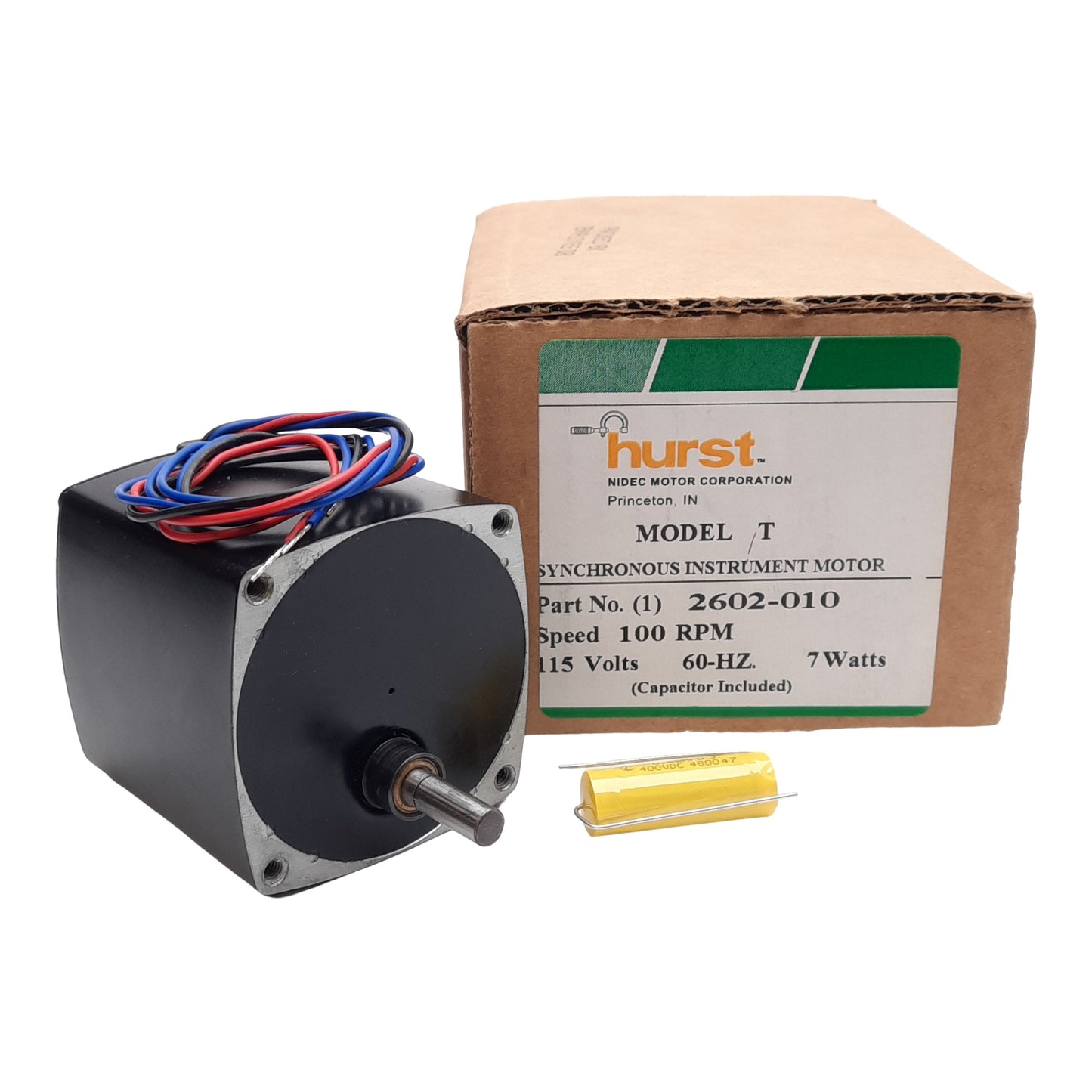 New Hurst 2602-010 Model T Synchronous Motor 115VAC, 7W, 100RPM, 19.75oz-in, NEMA 23