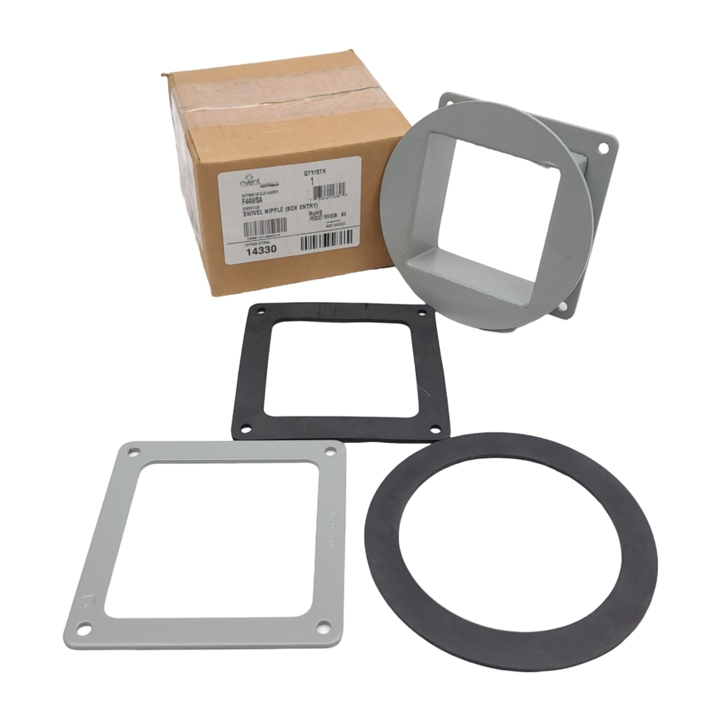 New nVent Hoffman F44WSA 14330 Swivel Nipple Feed-Through Box Entry, 4in x 4in