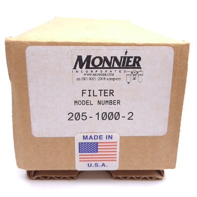 New Monnier 205-1000-2 Particulate Filter, 20µm Element, 1/4in NPT, 150psi Max