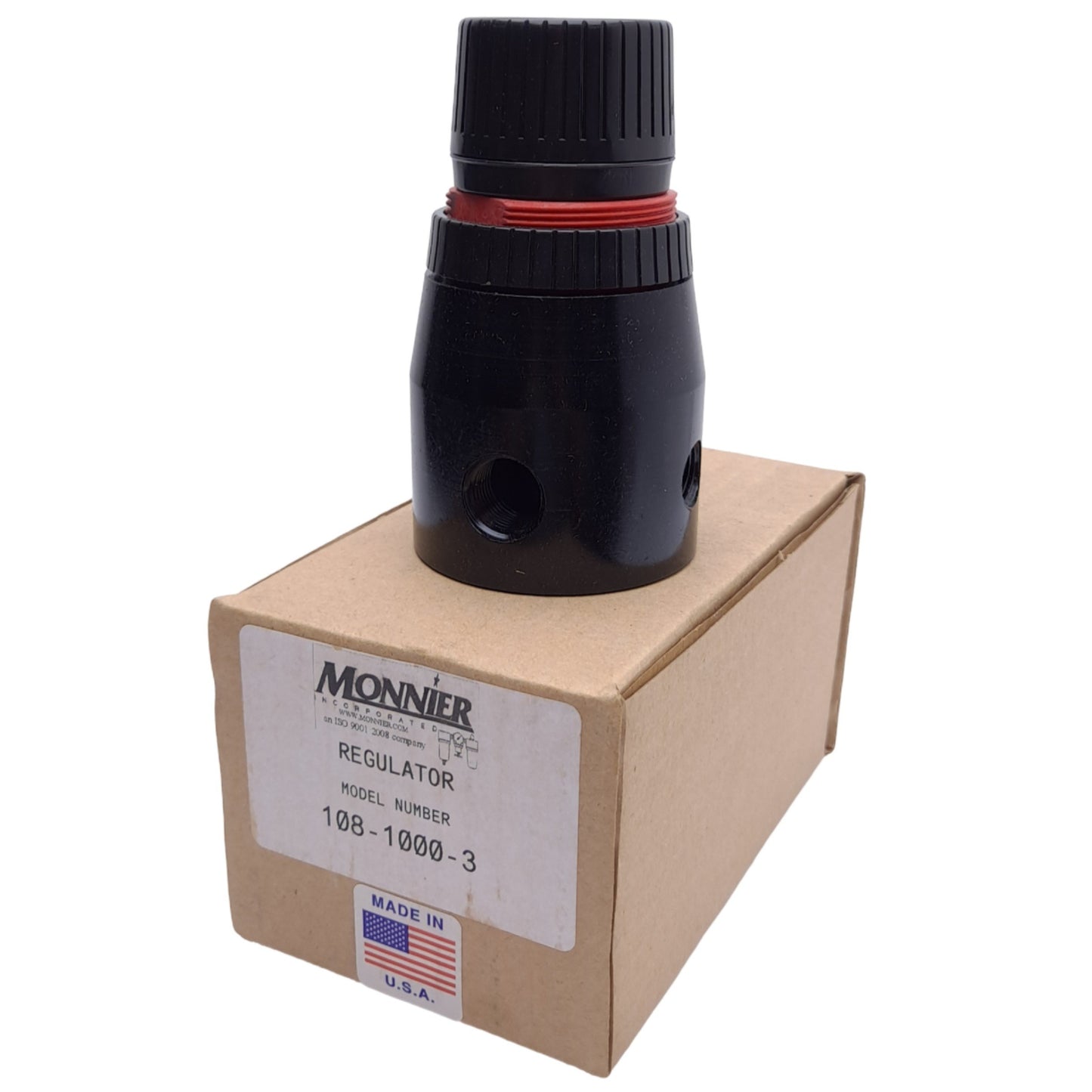 New Monnier 108-1000-3 Air Pressure Regulator, 3/8in NPT Ports, 250psig Max Inlet