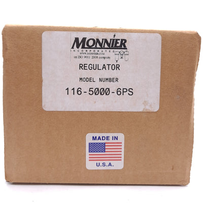 New Monnier 116-5000-6PS Regulator, 3/4in NPT Ports, 250psig Max Inlet, T-Handle