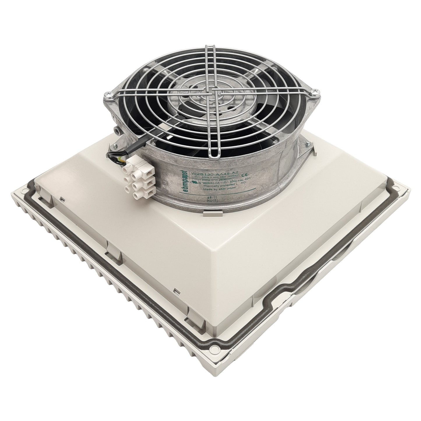 New Rittal SK 3324117 Axial Filter Fan 115VAC 50/60Hz, 30/35W, 105CFM, 255mm x 255mm