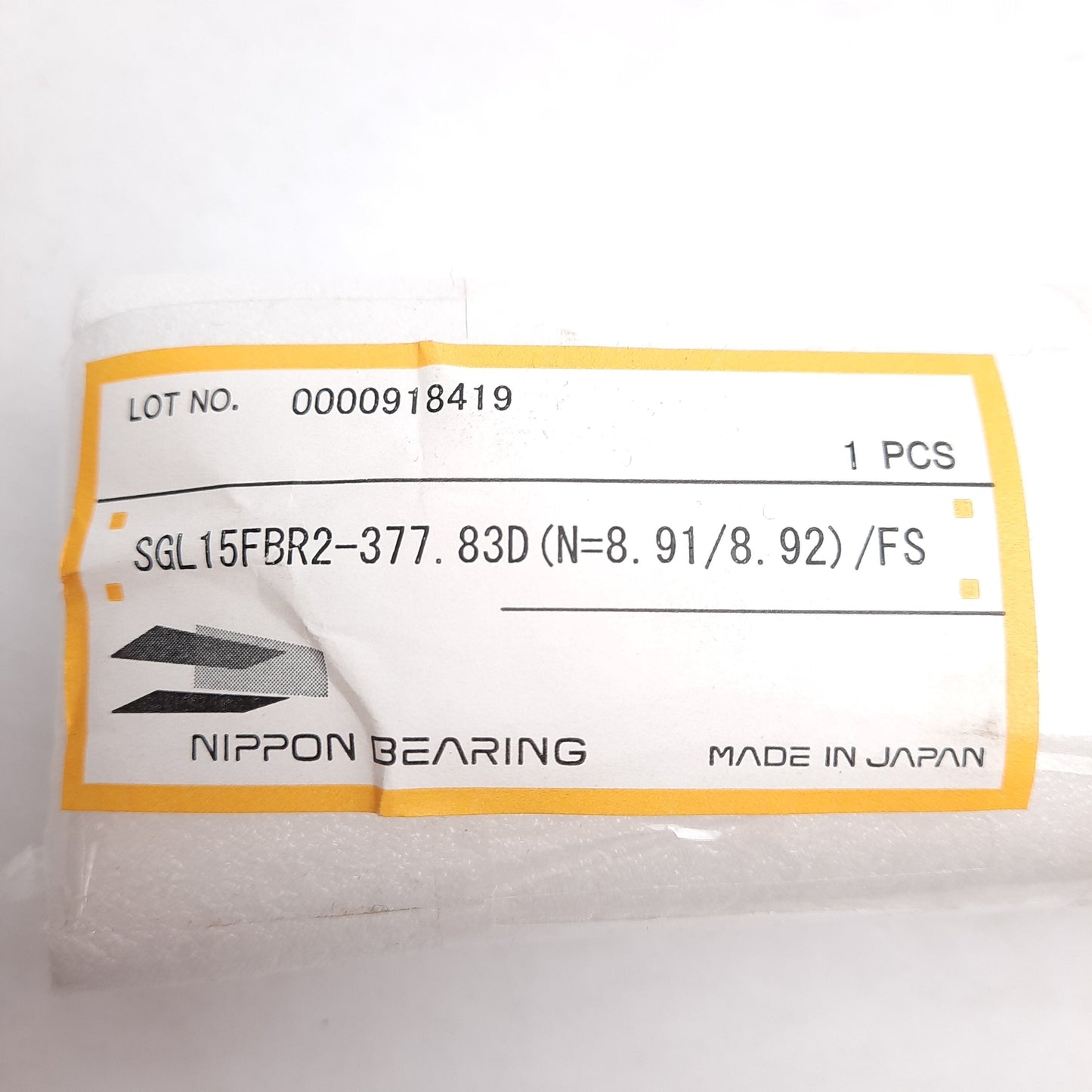 New Nippon Bearing SGL15FBR2-377.83D Slide Guide, 54.3x34mm Carriages, 377.83mm Rail