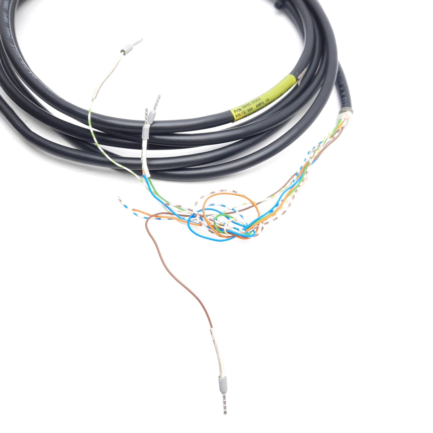 Used Cognex CCB-84901-0502 Right Angle Breakout Cable, 135°Key M12 8-Pin, 10Ft Length