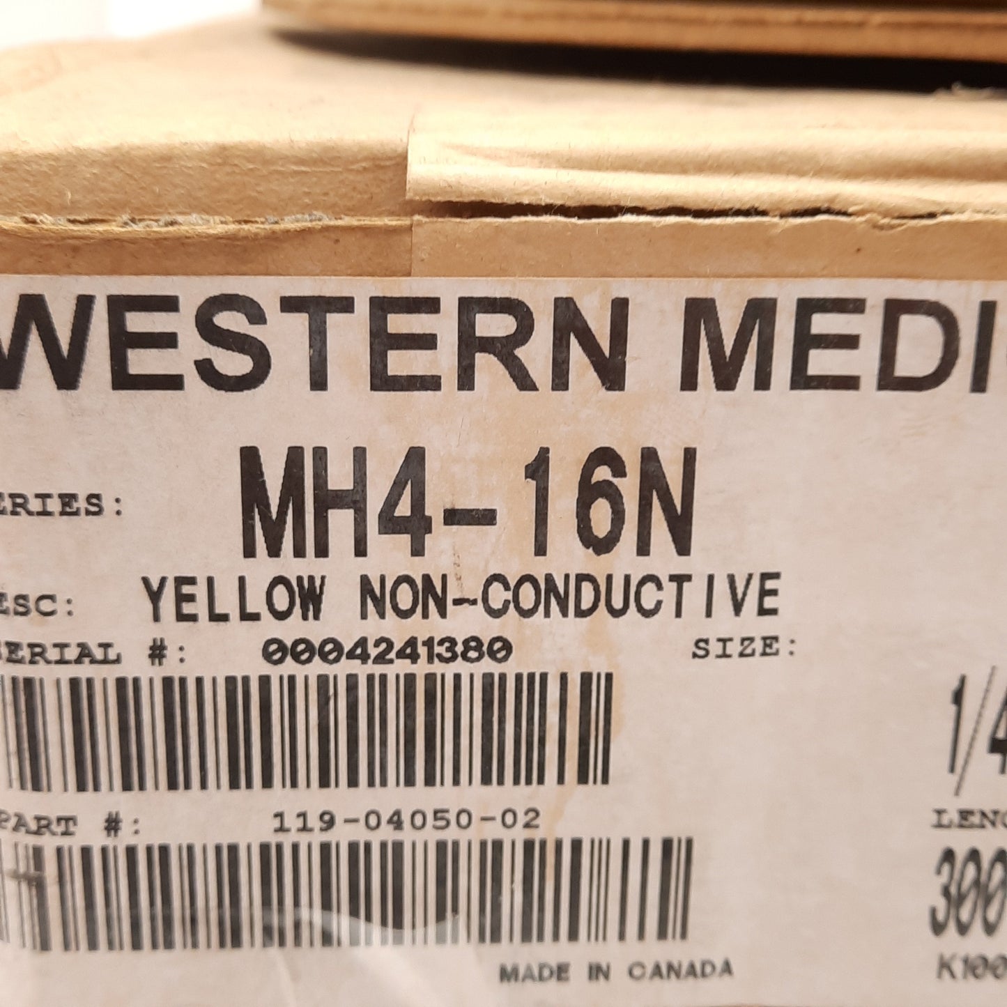 New – Open box Western Enterprises MH4-16N Reinforced Medical Hose, ø1/4in ID, 250PSI, 300ft