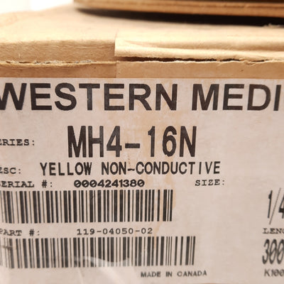 New – Open box Western Enterprises MH4-16N Reinforced Medical Hose, ø1/4in ID, 250PSI, 300ft