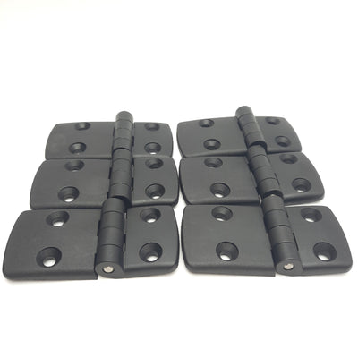 New – Open box Lot of 6 MayTec 1.62.448.22/32 Hinge, 95mm Length, 48mm Width, 6mm hole, Plastic