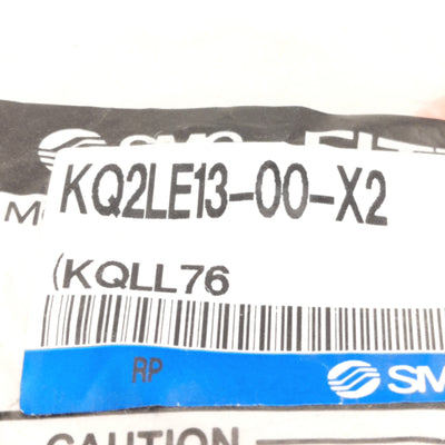New – Open box Lot of 2 SMC KQ2LE13-00-X2 Bulkhead Elbow, 1/2in P2C Tube Fitting, 1MPa Max
