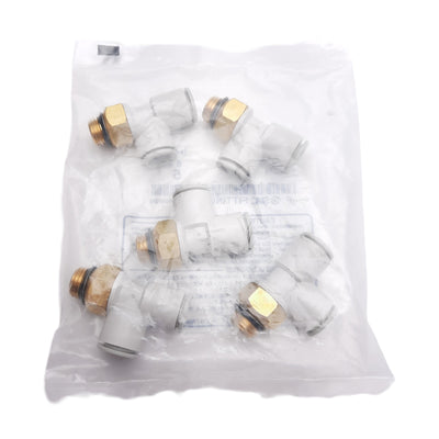 New Lot of 5 SMC KQ2Y10-U02A Male Run Tee Fitting, ø10mm One-Touch, 1/4in Uni Thread