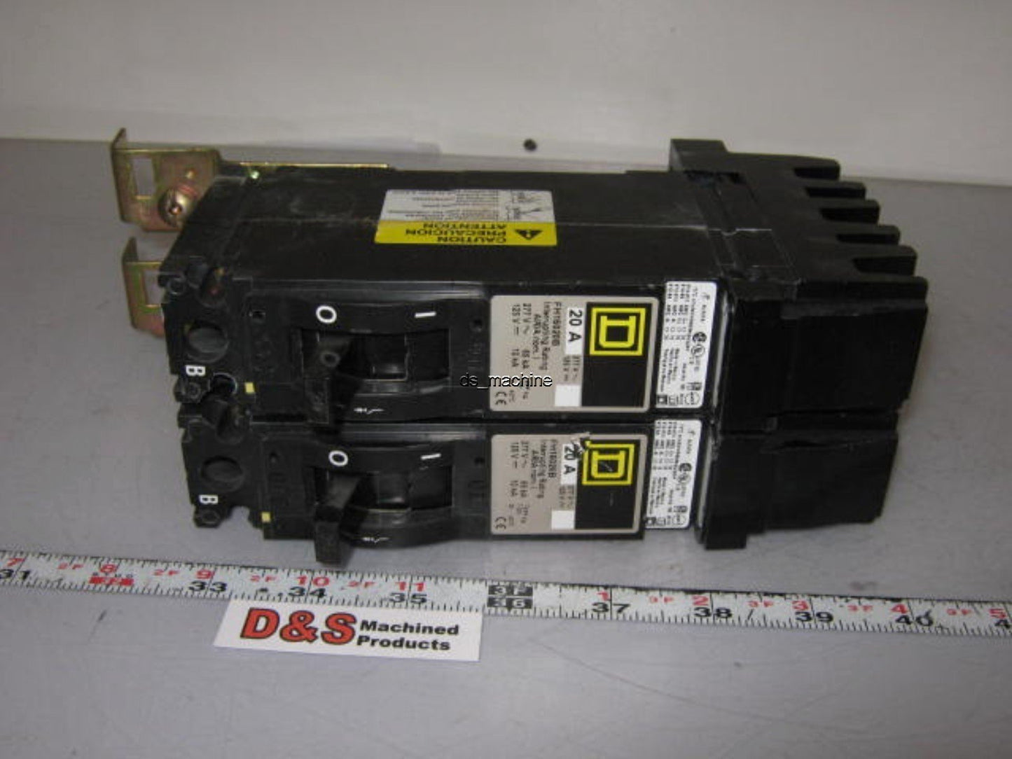Used Lot of 2 Square D FH16020B 20A 277VAC 125VDC for I-Line Series Power Panels