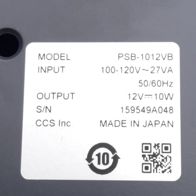 New CCS PSB-1012VB Machine Vision LED Controller, 100-120VAC Input, 12VDC 10W Output