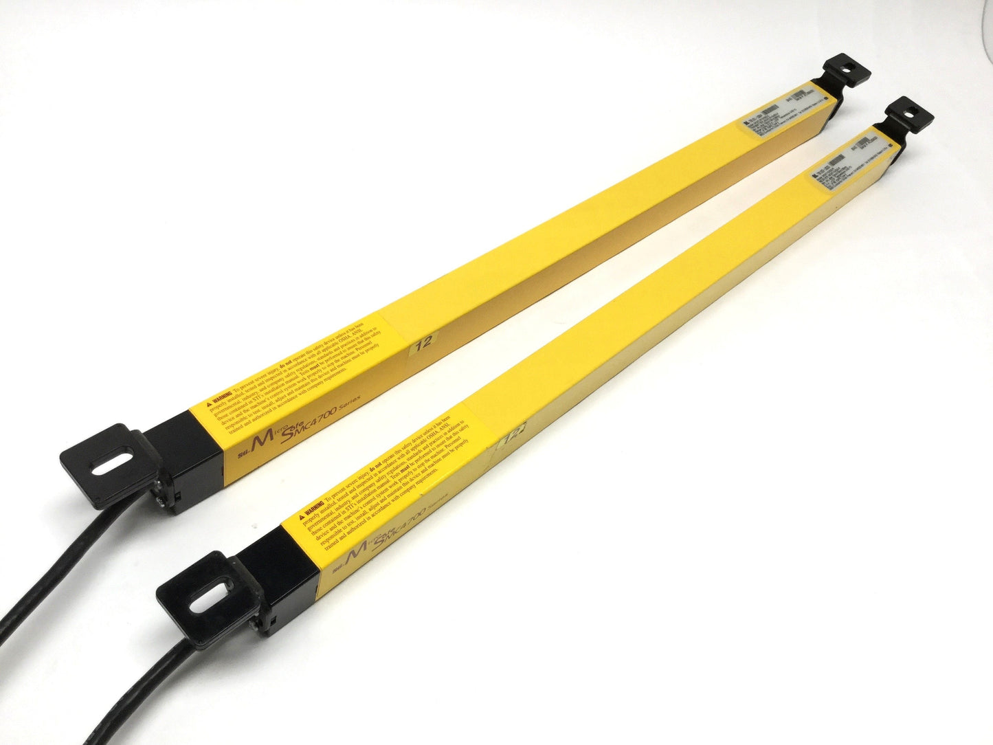 Used Sti MC47LR-12-500-X/ MC47-12-500-R Safety Light Curtain Set Transmitter/Receiver