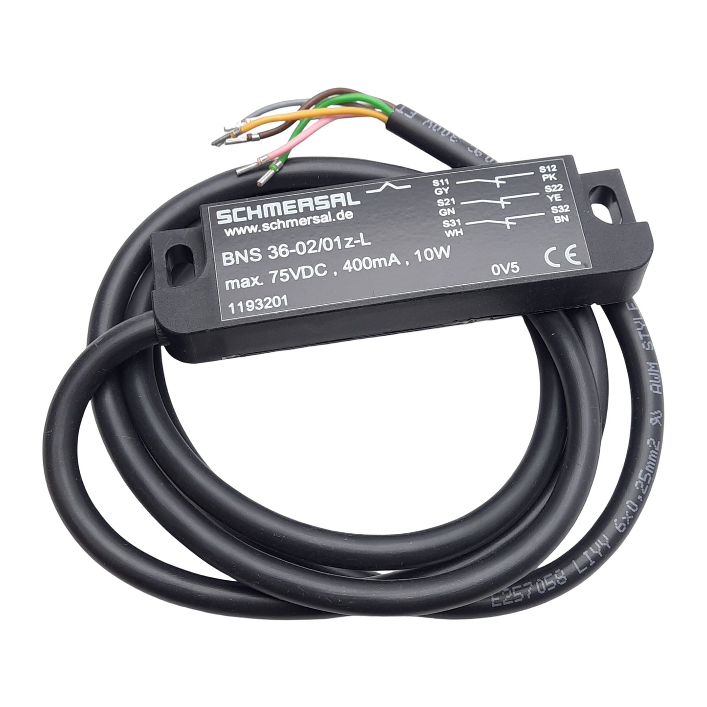New Schmersal BNS 36-02/01Z-L Magnetic Safety Sensor, 3NC, 7-17mm, 75VDC 400mA 10W