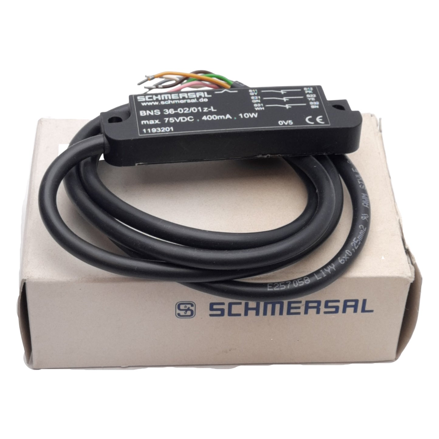 New Schmersal BNS 36-02/01Z-L Magnetic Safety Sensor, 3NC, 7-17mm, 75VDC 400mA 10W