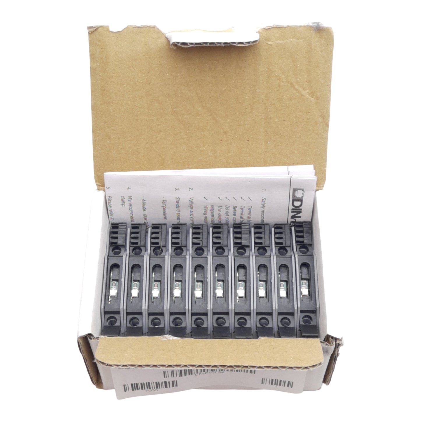 New Lot of 10 DINnectors DN-F10L24 Fuse Terminal Blocks, 300V, 12-24V LED, DIN Rail