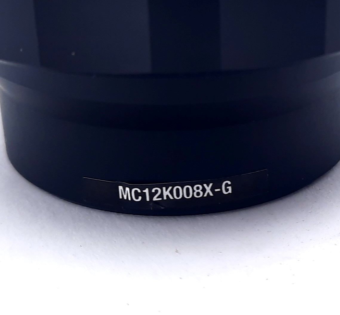 Used Opto MC12K008X-G Macro Lens for Line Scan Cameras, F Mount 0.083, 62.4mm