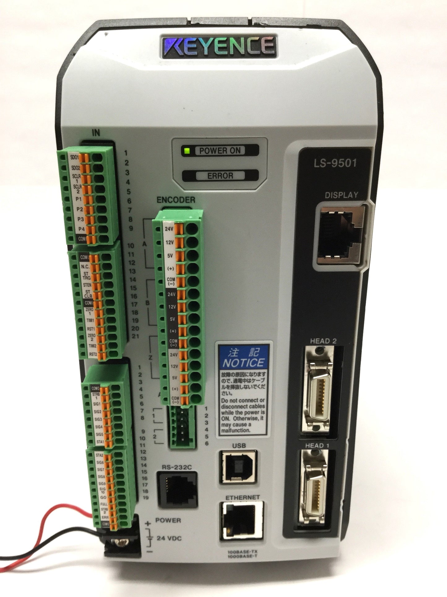 Used Keyence LS-9501 High-Speed Optical CMOS Micrometer Digital Controller 24VDC