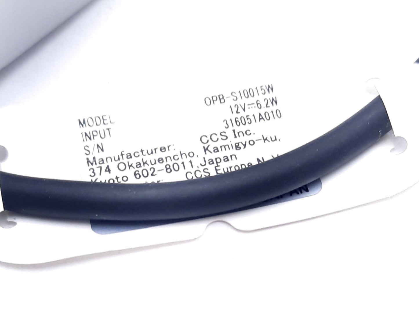 Used CCS OPB-S10015W Sensing Bar Lighting 12VDC, 6.2W, 110mm x 18.6mm x 23.3mm