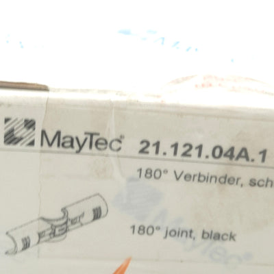 New – Open box Lot of 20 MayTec 21.121.04A.1 Joint Connector, 180°, 28mm ABS Coated Pipe, Black