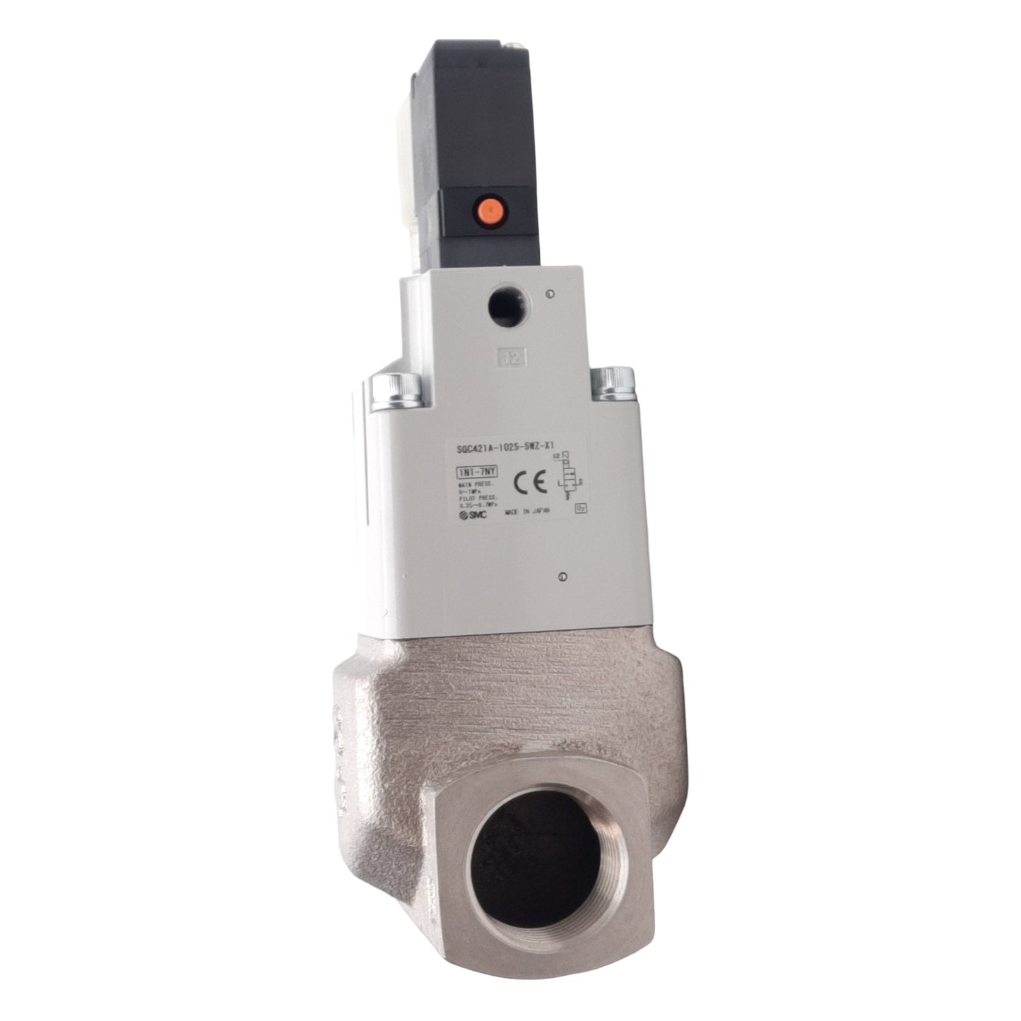 New SMC SGC421A-1025-5WZ-X1 Coolant Valve, 0-1MPa, Rc 1in, M12 4-Pin, 24VDC Coil